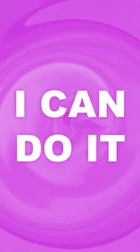 I Can Do It words with abstract vivid spheric background. Motivation concept 库存照片