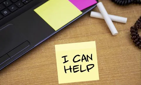 I can help write on a card at the office, I can help write On stkynot Stock Photos