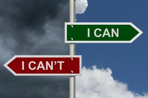 I can versus i can't Stock Illustration