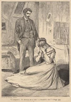 "I Cannot! It Would Be a Sin! A Fearful Sin!", 1868. Winslow Homer (America.. Stock Illustration