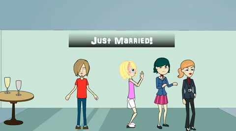 I Can't Believe I Caught the Bouquet: Animation Video stock 43240749