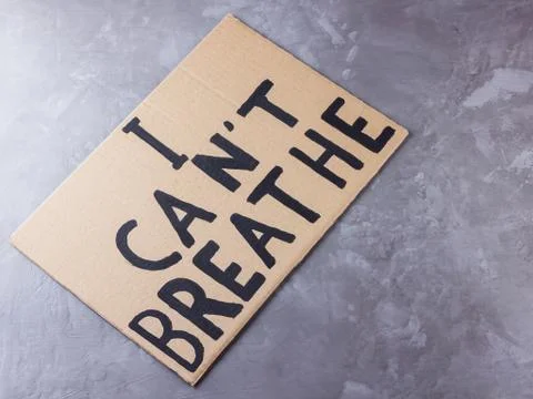 I Can't Breathe. Text message for protest action. Stop violence. Inscription Stock Photos