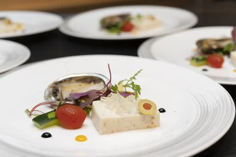 I chose abalone as an appetizer Stock-Fotos