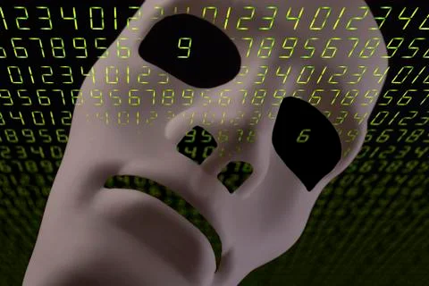 A.I. concept with robot face 0881 Stock Illustration