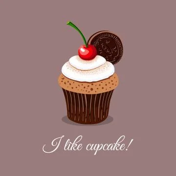 I Like Cupcake Illustrazione stock
