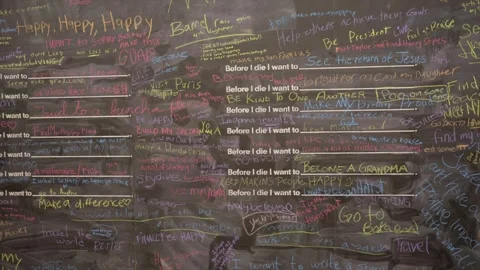 Before I die chalk board Stock Footage 253516896