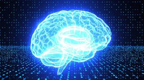 A.I. Digital Brain Digital brain as a symbol for AI. 3d illustration.  Stock Photos