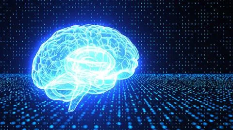 A.I. Digital Brain Digital brain as a symbol for AI. 3d illustration.  Foto stock
