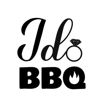 I do BBQ lettering isolated on white. Funny Grilling quote. Vector template.. Stock Illustration