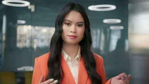 I do not know Asian business manager portrait making gesture by raising hands up Stock Footage 238568287