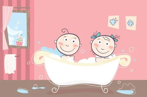 I don't like bath Stock Illustration