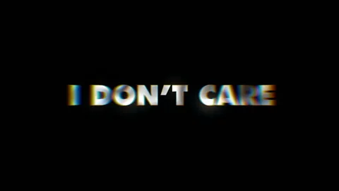 I dont care - text animation motion typographics art visual vj clip Video stock 100433557