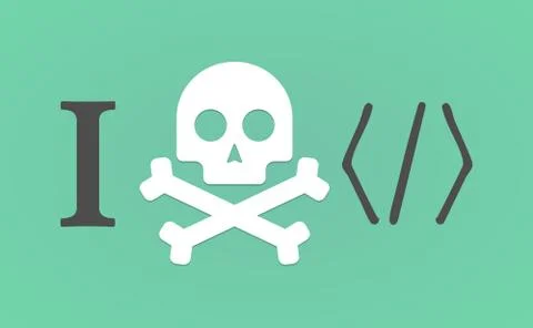 "I don't like" hieroglyph with a code sign Stock Illustration