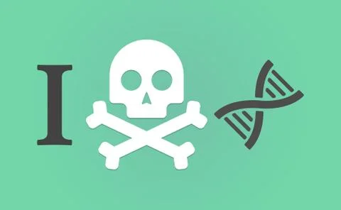 "I don't like" hieroglyph with a DNA sign Stock Illustration