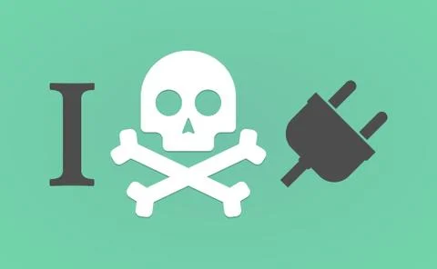 "I don't like" hieroglyph with a plug Ilustração Stock