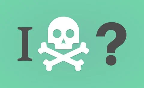 "I don't like" hieroglyph with a question sign Stock Illustration