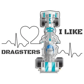I like dragsters. Stock Illustration
