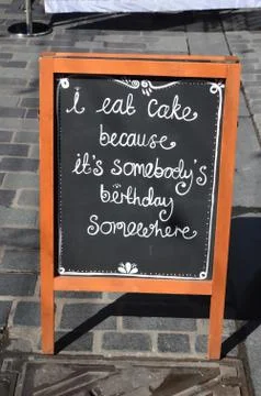 I eat cake because... Stock Photos