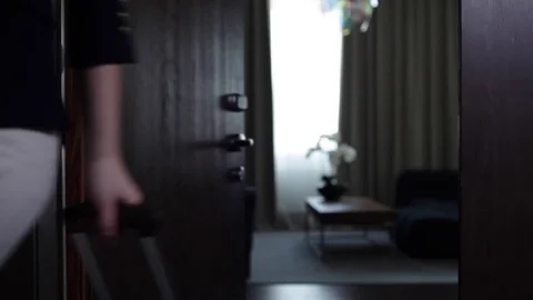 I Finished the Work and I can Leave Hotel Room Stock Footage 73260090