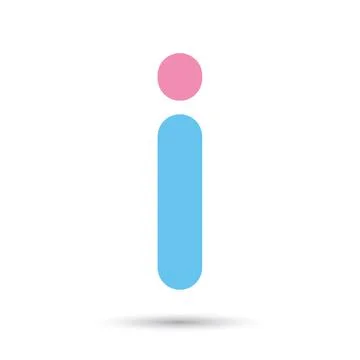 I font vector with blue and pink color on White background, Futuristic font,  Stock Illustration