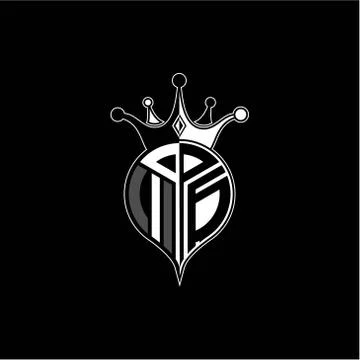 I G circle monogram logo emblem style with clown crown shape vector decoratio Stock Illustration