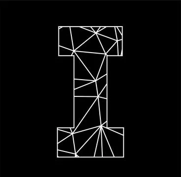 I geometric triangle block chain font Stock Illustration