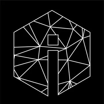 I geometric triangle blockchain font Stock Illustration