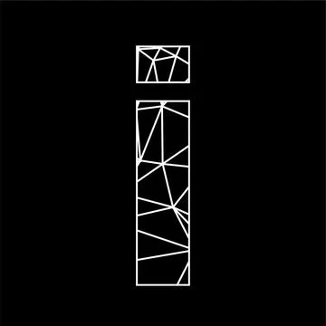 I geometric triangle blockchain font Stock Illustration