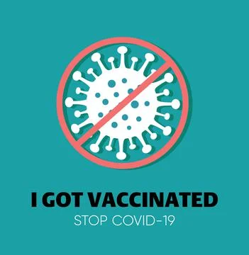 I got vaccinated Sticker. Vector illustration Stock Illustration
