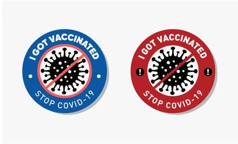 I got vaccinated Sticker. Vector illustration Stock Illustration