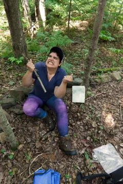 I hate camping Stock Photos