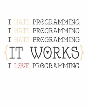 I HATE - LOVE Programming Illustrazione stock