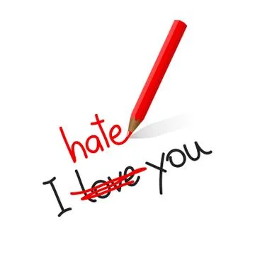 I hate love you typography Illustrazione stock