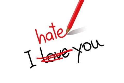 I hate love you typography Illustrazione stock