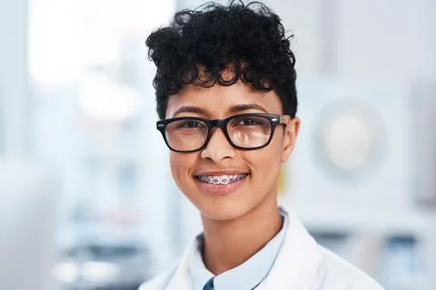 I have an affinity for solving mysteries. Portrait of a young scientist working Stock Photos