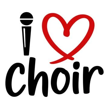 I Heart Choir Typography Vector Stock Illustration