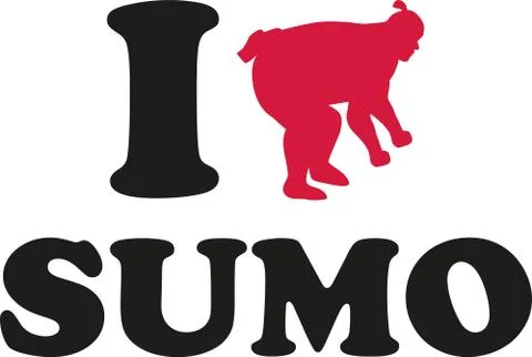 I heart sumo Stock Illustration