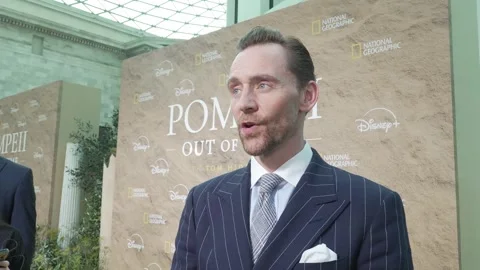'I hope I've honoured their humanity', says Tom Hiddleston at Pompeii: Out of T Stock Footage 339805353