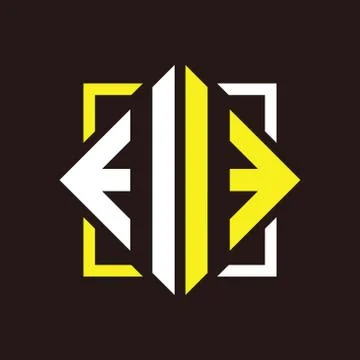 I I Initials quadrangle monogram with square Stock Illustration