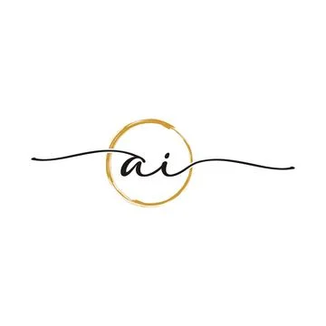 A I Initial Script Letter Beauty Logo Template Stock Illustration