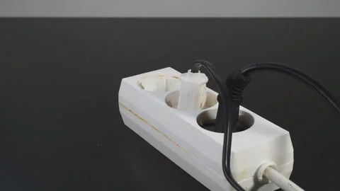 I inserted the power supply into the socket Stock Footage 102374701