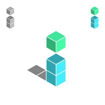 I isometric letter logo Illustrazione stock