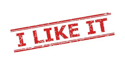 I LIKE IT Stamp with Corroded Texture and Double Parallel Lines Stock Illustration