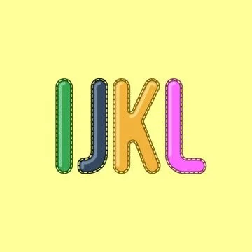 I J K L - Candy Colorful Editable Vector Alphabet Stock Illustration
