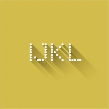 I J K L - Flat Dots Alphabet Illustrazione stock