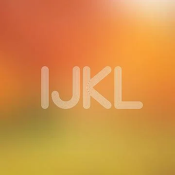 I J K L Light Lines Alphabet with Blurred Out fo Focus  Background Stock Illustration
