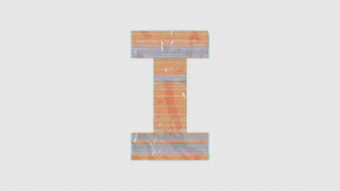 I to J Letter Switch in Glitchy Cartoon Style Stock Footage 254028999