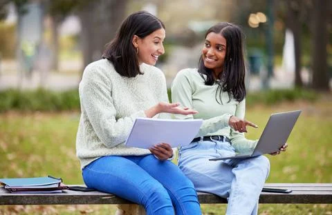 I learn so much more when we study together. Shot of two young women studying 스톡 사진