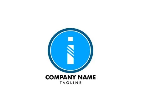 I Letter Circle Icon Vector Logo Template Stock Illustration