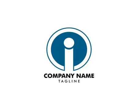I Letter Circle Icon Vector Logo Template Stock Illustration